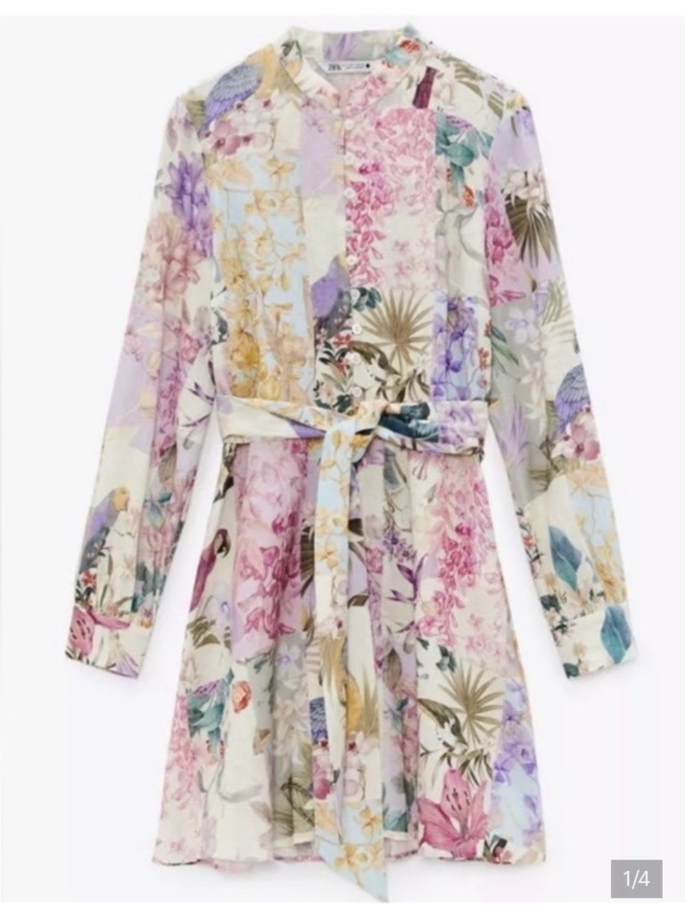 Zara Floral Mini Dress in Pastel Multi